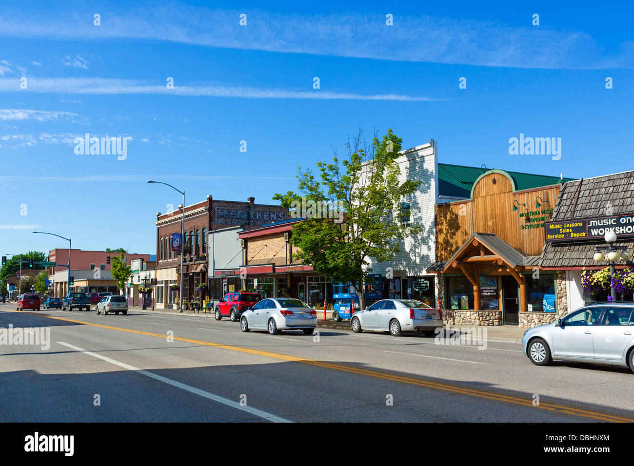 Main Street in Kalispell, Montana, USA Stockfotografie Alamy