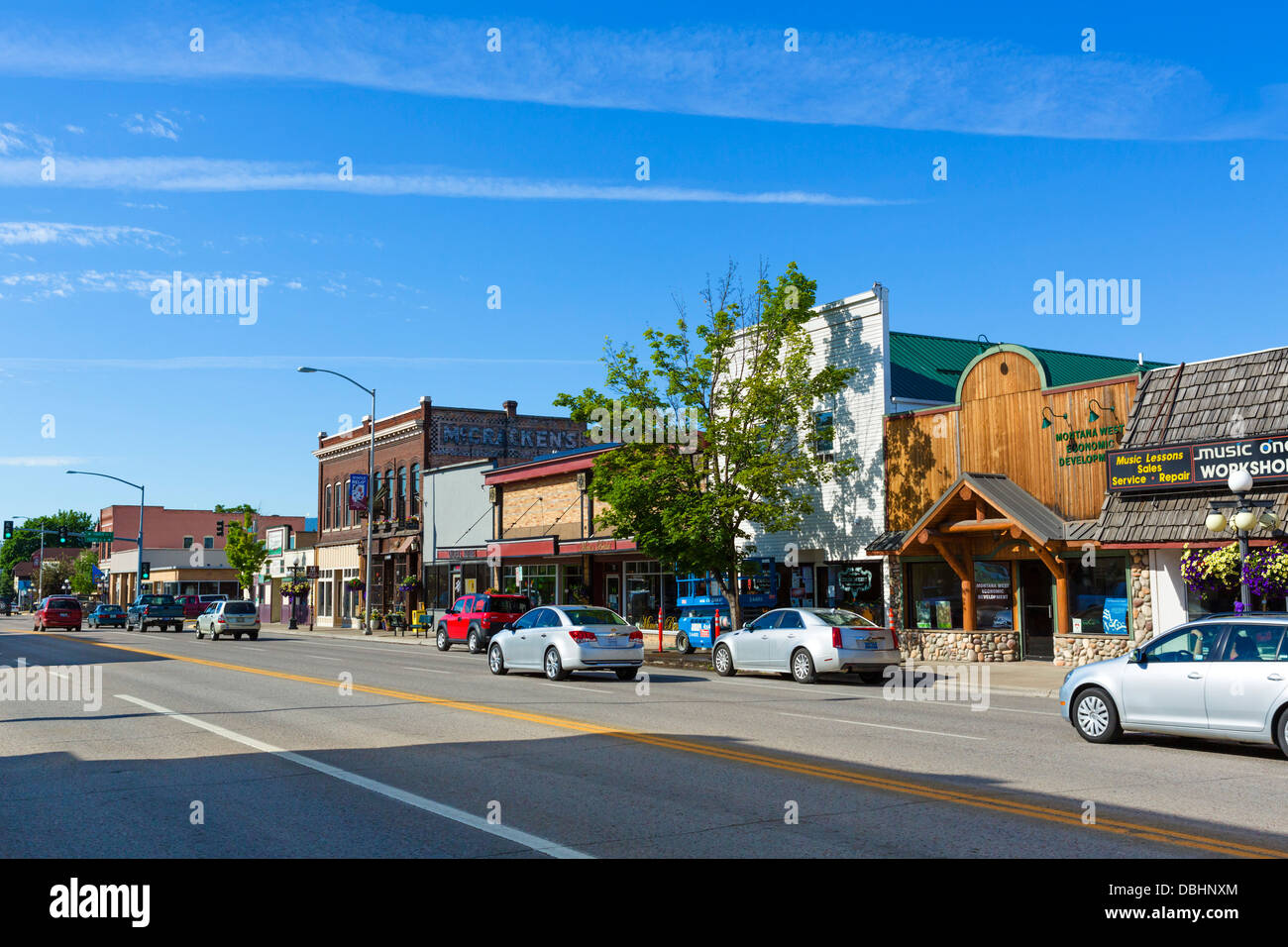 Main Street in Kalispell, Montana, USA Stockfoto