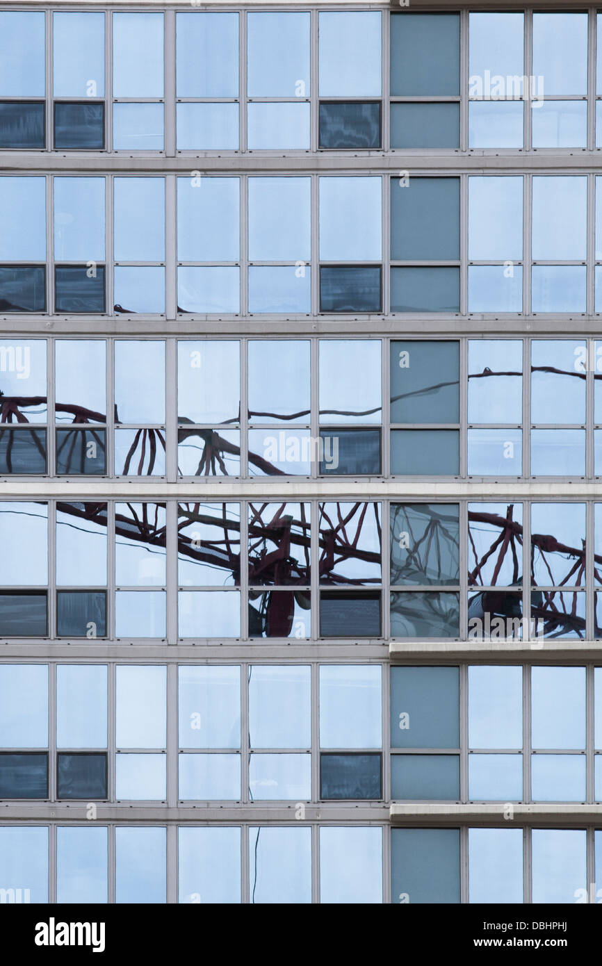 durchsichtige Glaswand Stockfoto
