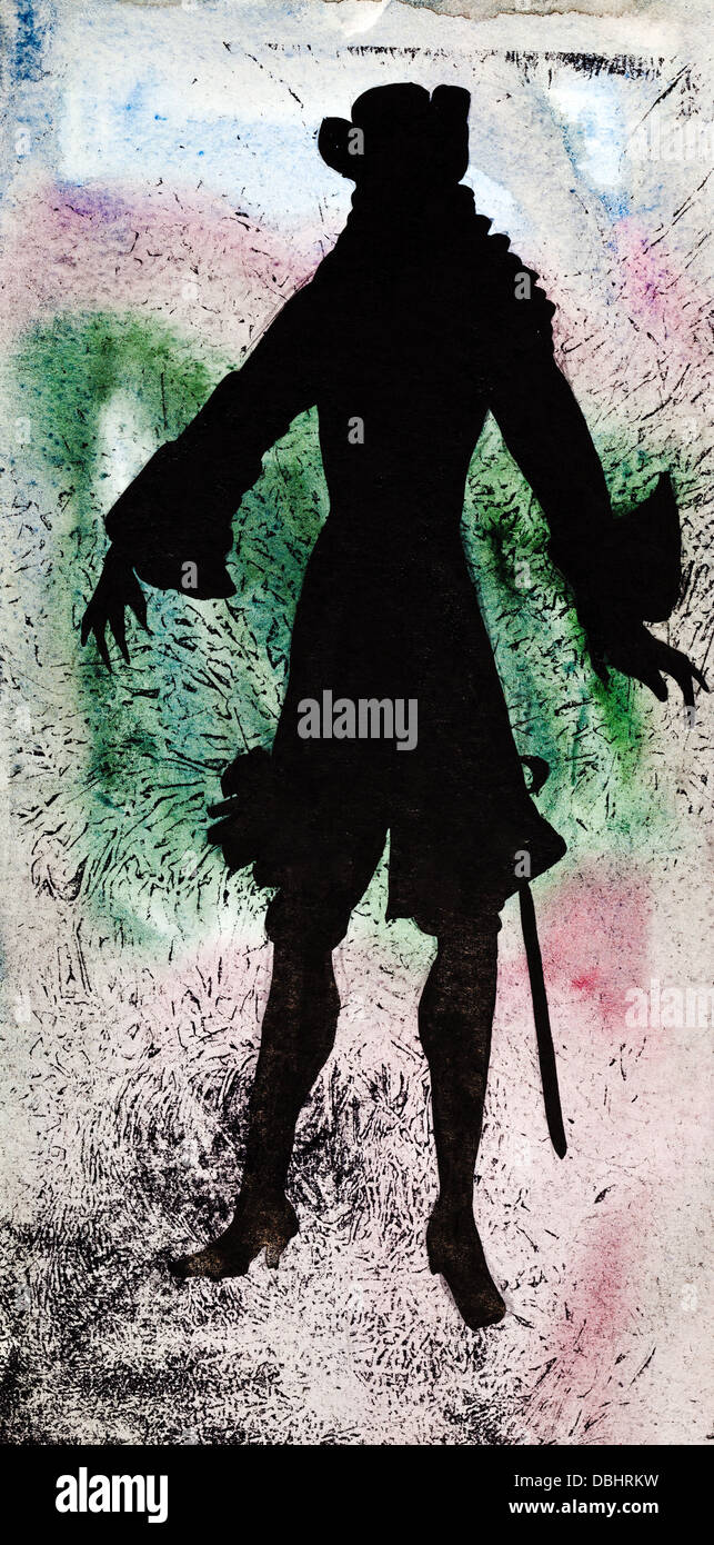 historische Kostüm - männliche Höfling Anzug frühen 17. Jahrhundert Frankreich. Stockfoto