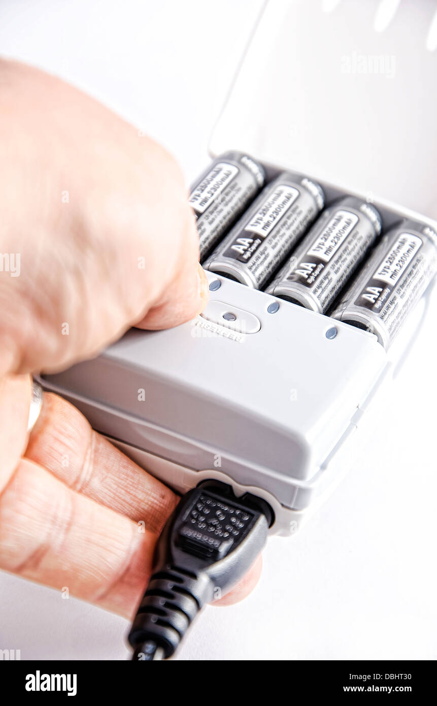 Akku-Ladegerät Stockfoto