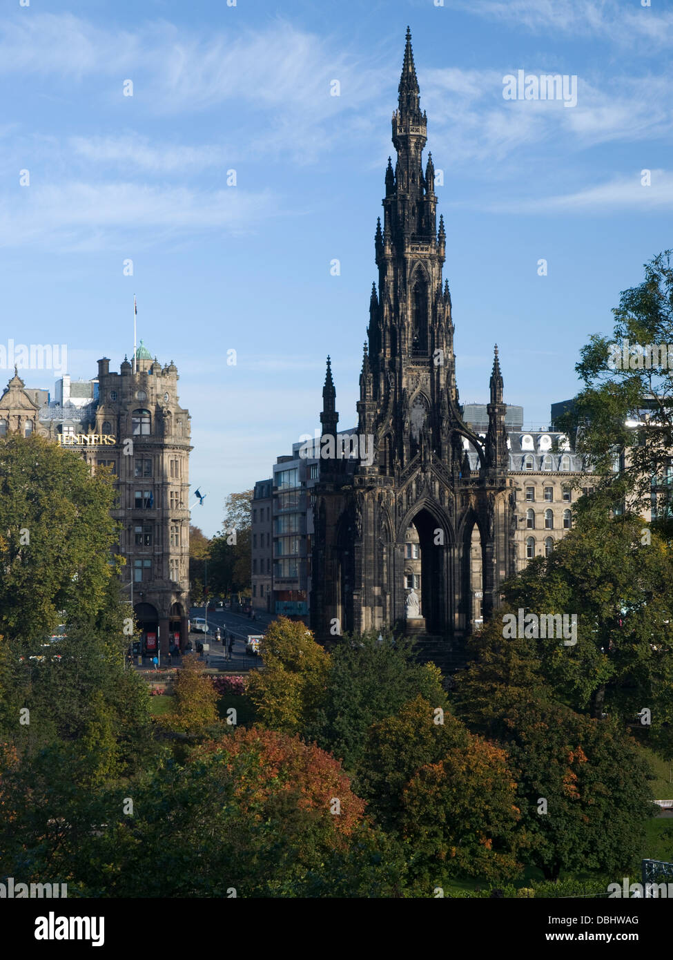 Scott Monument, Princes Street Gardens, Edinburgh Stockfoto