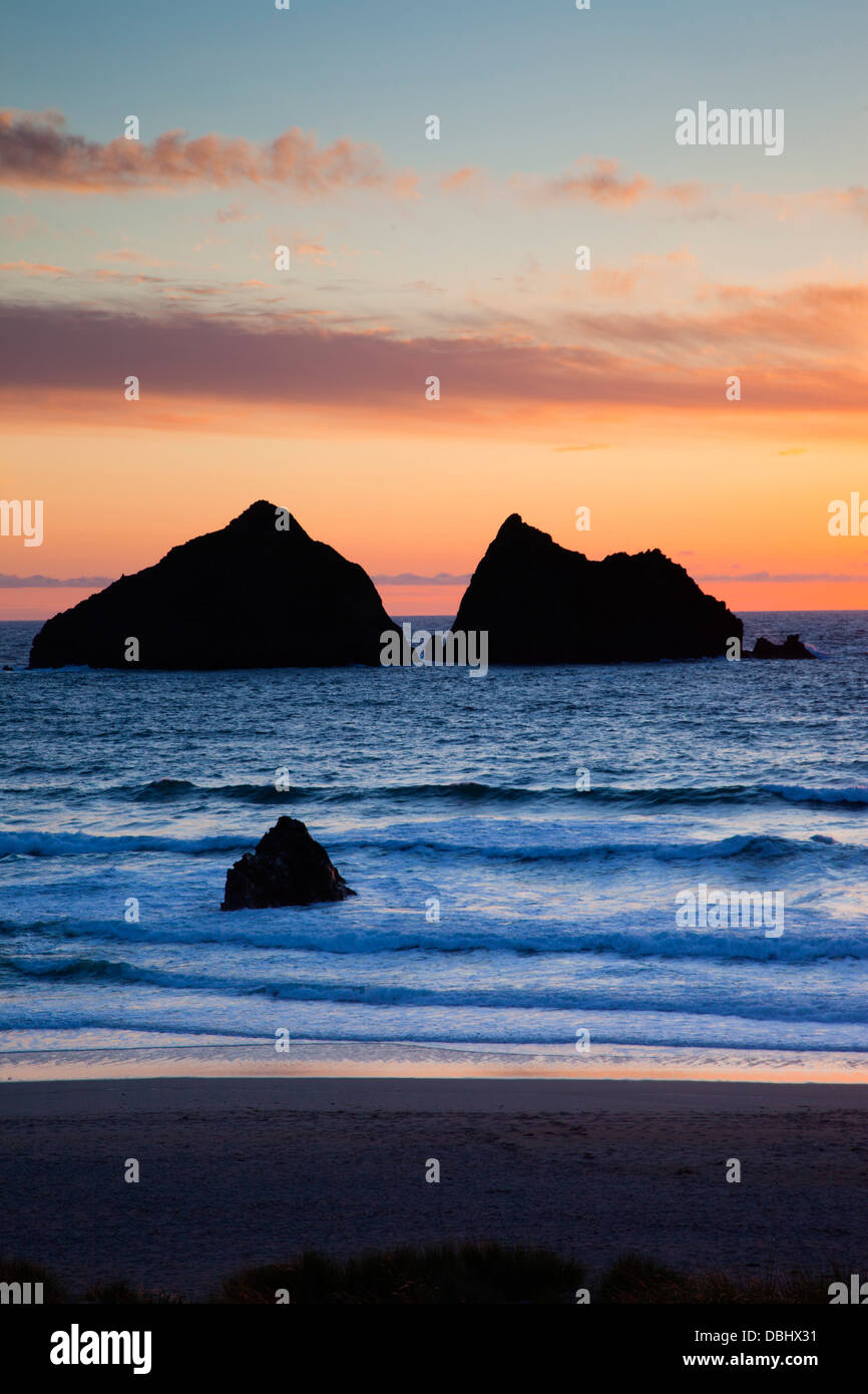 Holywell; Die Fuhrleute; Sonnenuntergang; Cornwall; VEREINIGTES KÖNIGREICH; Stockfoto