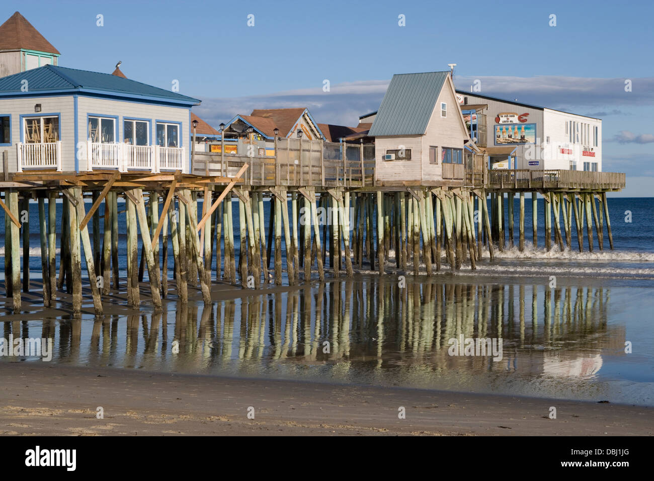 Maine: Alten Obstgarten - Old Orchard Beach & Steel Pier Stockfoto
