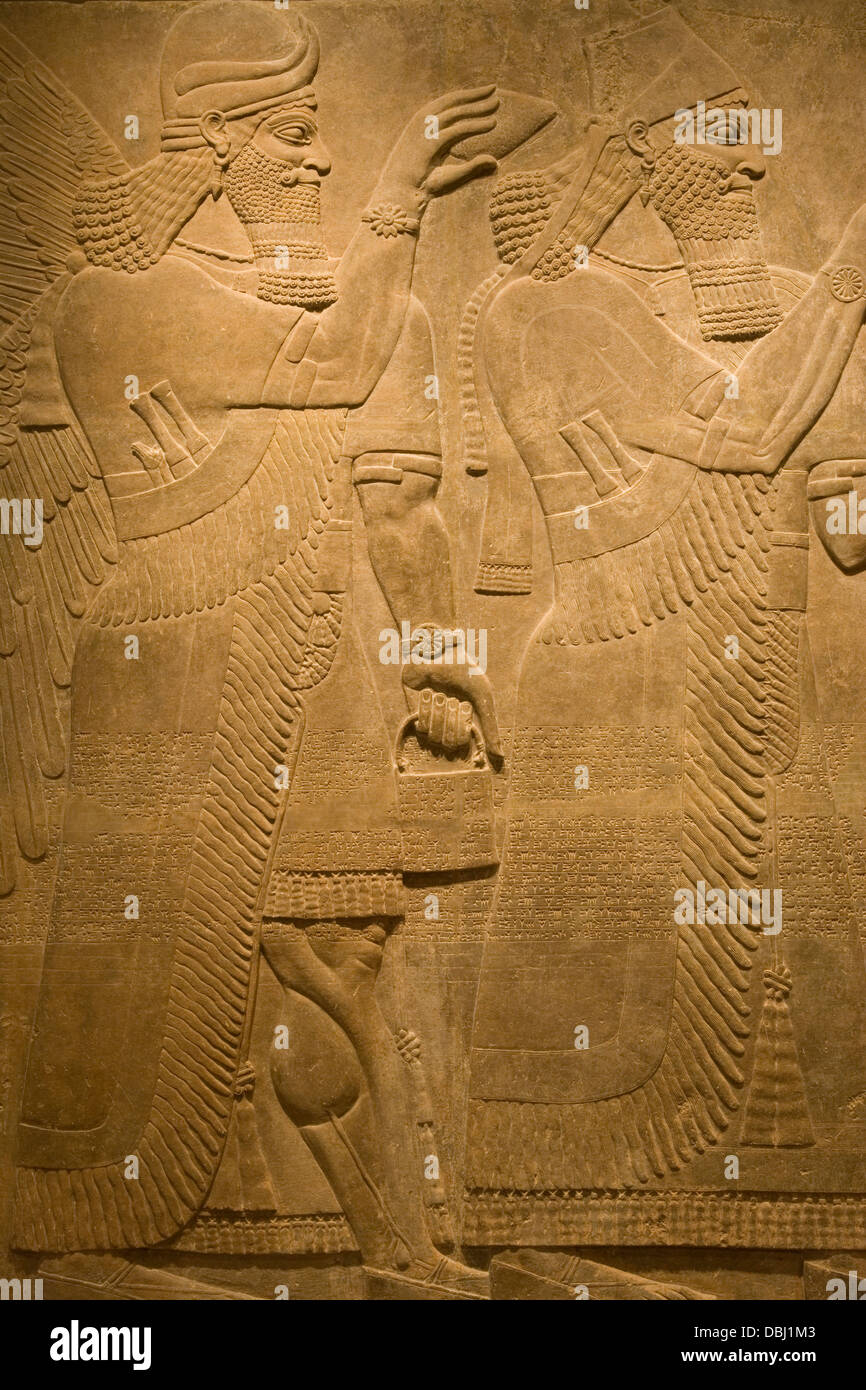 Hannover / Hood Museum of Art - Kim Gallery of Ancient Art, assyrischen Relief Panel Stockfoto