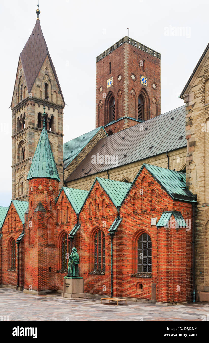 12. Jahrhundert romanischen Stil Kathedrale unserer lieben Frau Maria (Vor Frue Maria Domkirke). Torvet, Ribe, Jütland, Dänemark Stockfoto