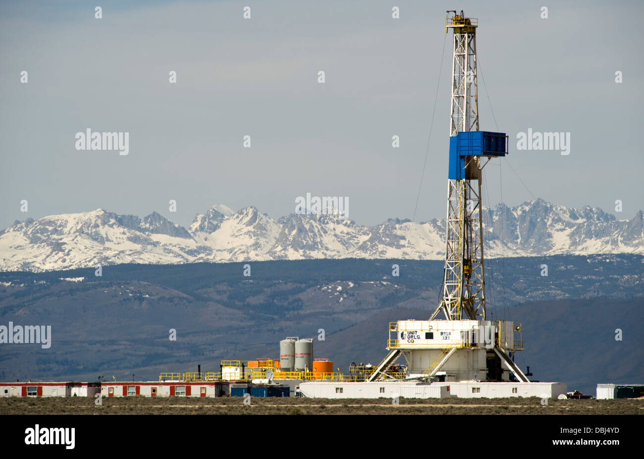 Erdgas-Entwicklung, WY Stockfoto