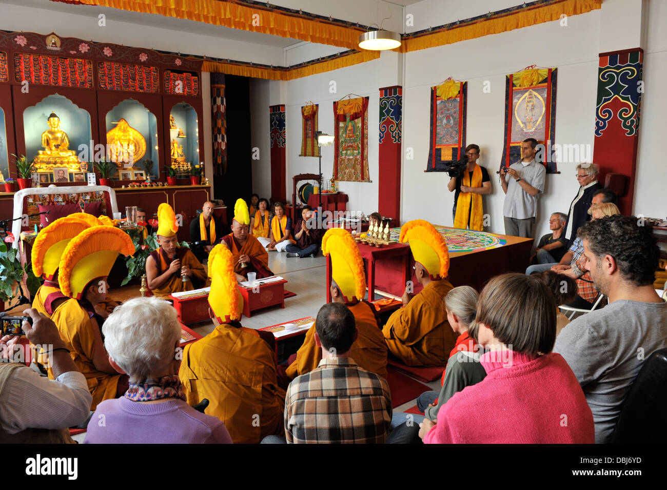 Sandmandala Avalokiteshvara Tibet-Hannover 2012. Stockfoto