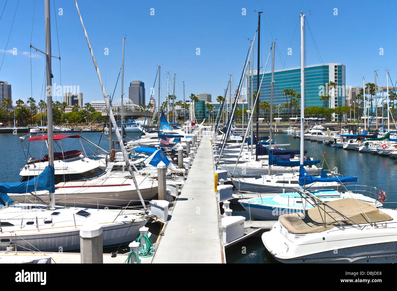Long Beach Marina und Segelboote in Südkalifornien. Stockfoto