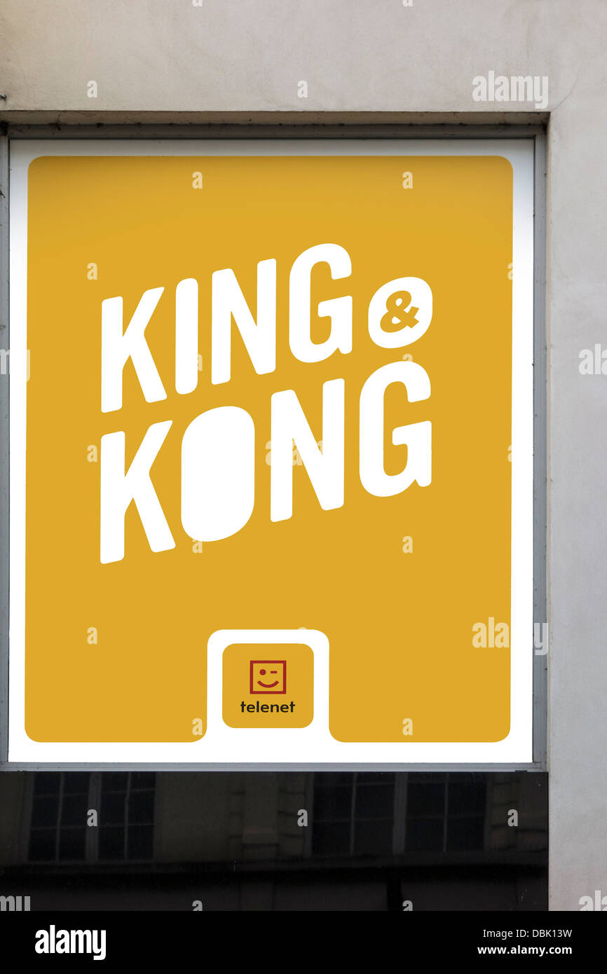 Melden Sie mit Logo der König & Hongkong Handy-Abos von Telenet, belgische Telefonie-Anbieter in Belgien Stockfoto