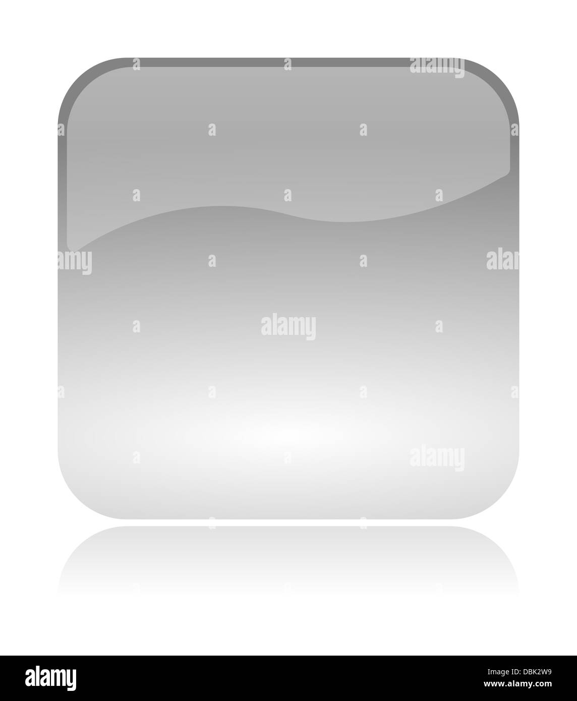 Leer, leer, weiß, transparent und glänzend Web-Schnittstelle-Symbol mit Reflexion Stockfoto