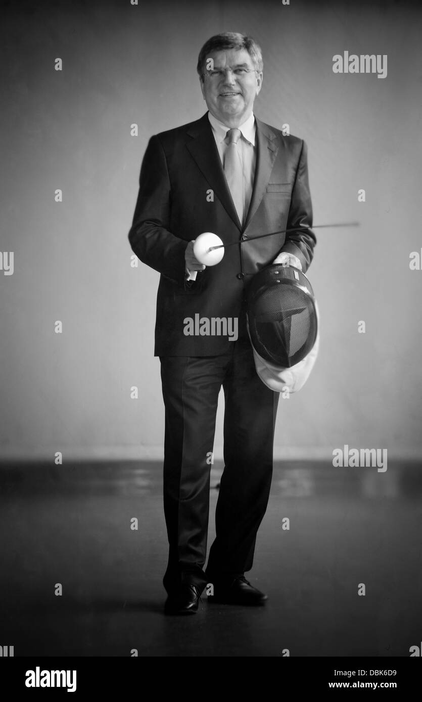 Foto-Gespräch mit Dr. Thomas Bach (Vizepräsident des IOC und Präsident des Deutschen Olympischen Sportbundes) 25. Juni 2013 in Tauberbischofsheim. Foto: picture Alliance / Kai-Uwe Waerner Stockfoto