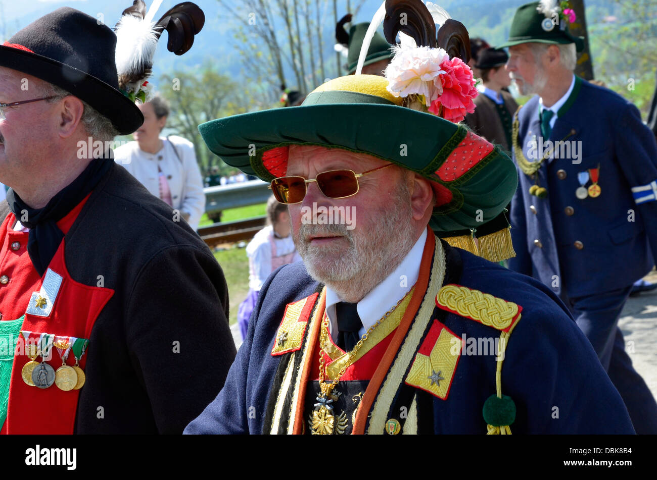 Gebirgsschützen bayerischen schützen Frauen Tracht Parade Gmund bin Tegernsee "Patronatstag" Tag der Schirmherrschaft "2013 Stockfoto