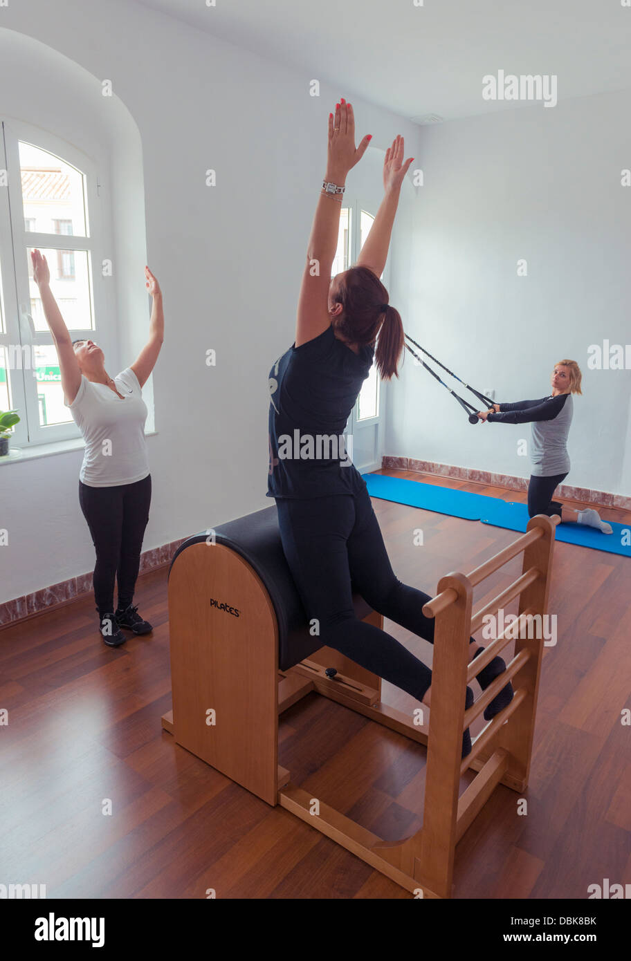 Ein Pilates-Studio. Stockfoto