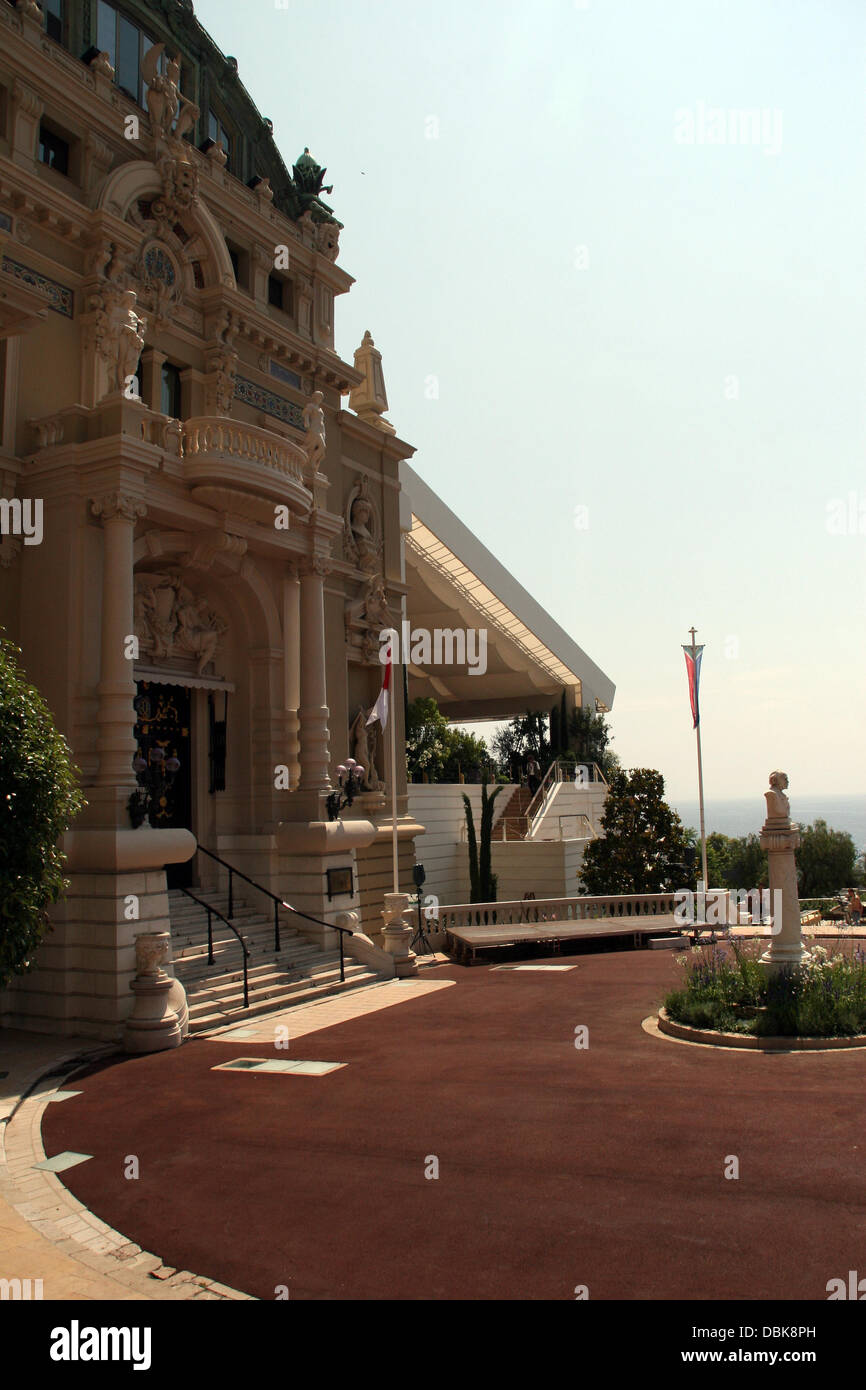Gesamtansicht von Monaco während der standesamtlichen Trauung für die königliche Hochzeit von Prinz Albert II von Monaco, Charlene Wittstock bei der fürstlichen Palast von Monaco Monte-Carlo, Monaco - 01.07.11 Stockfoto