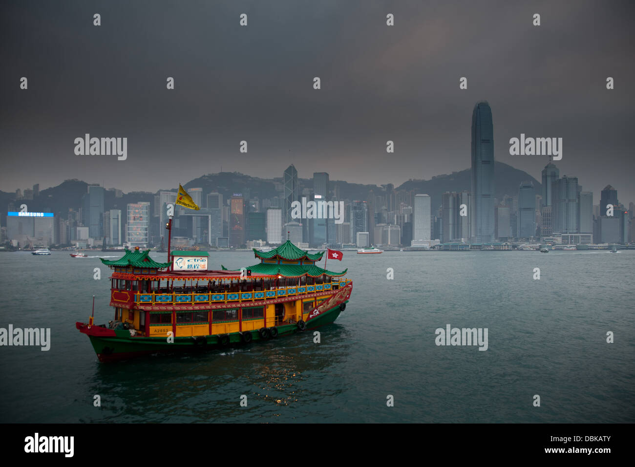 Hafen von Hongkong Skyline Szene Touristen Tourismus Stockfoto