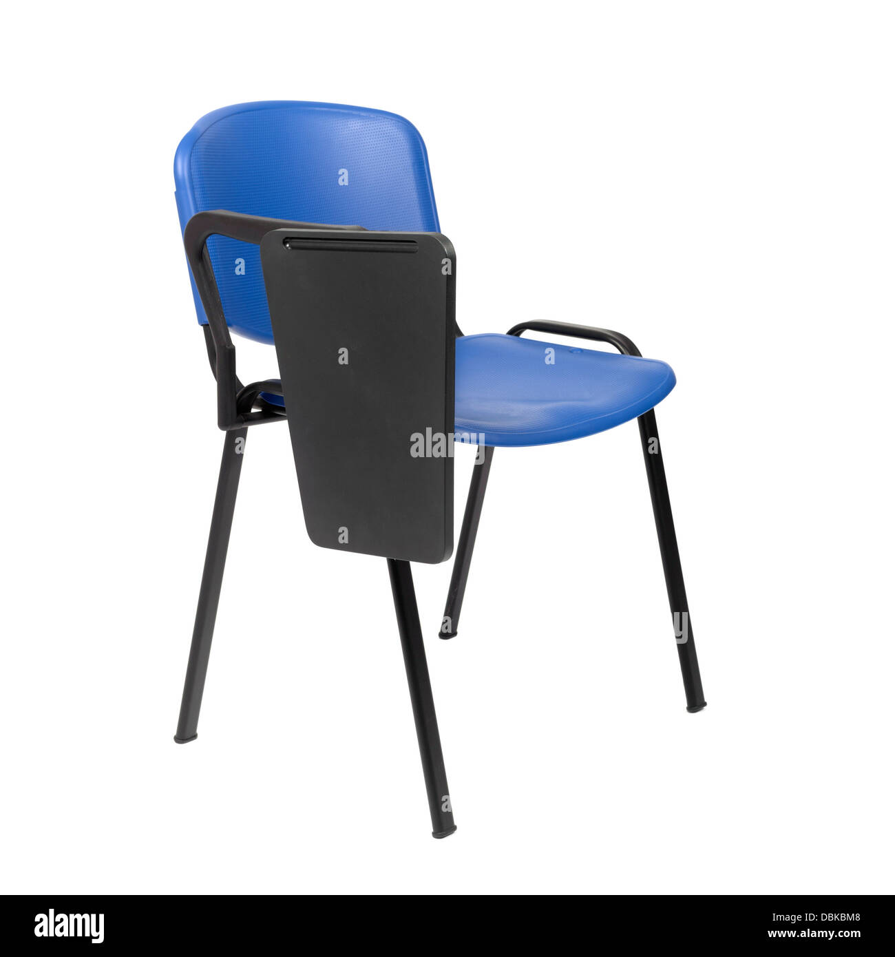 Stuhl mit Armlehne isoliert auf weißem Hintergrund zu schreiben Stockfoto