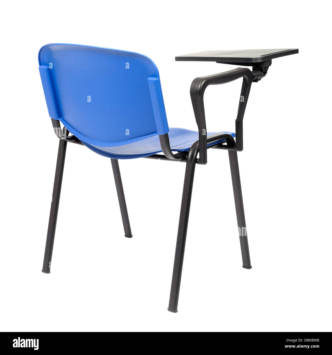 Stuhl mit Armlehne isoliert auf weißem Hintergrund zu schreiben Stockfoto