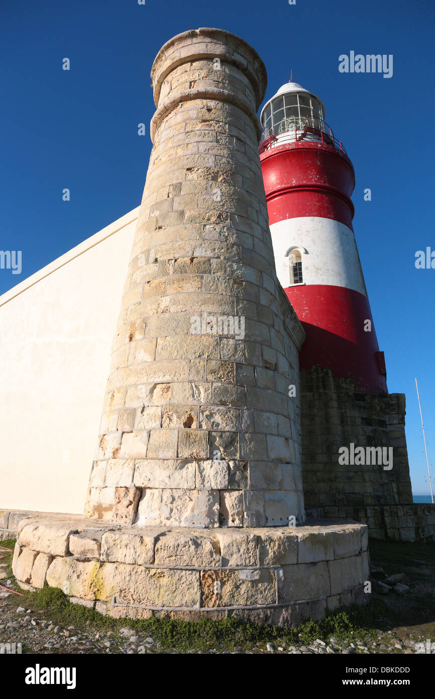 Leuchtturm am Kap Agulhas, der südlichste Punkt Afrikas Stockfoto