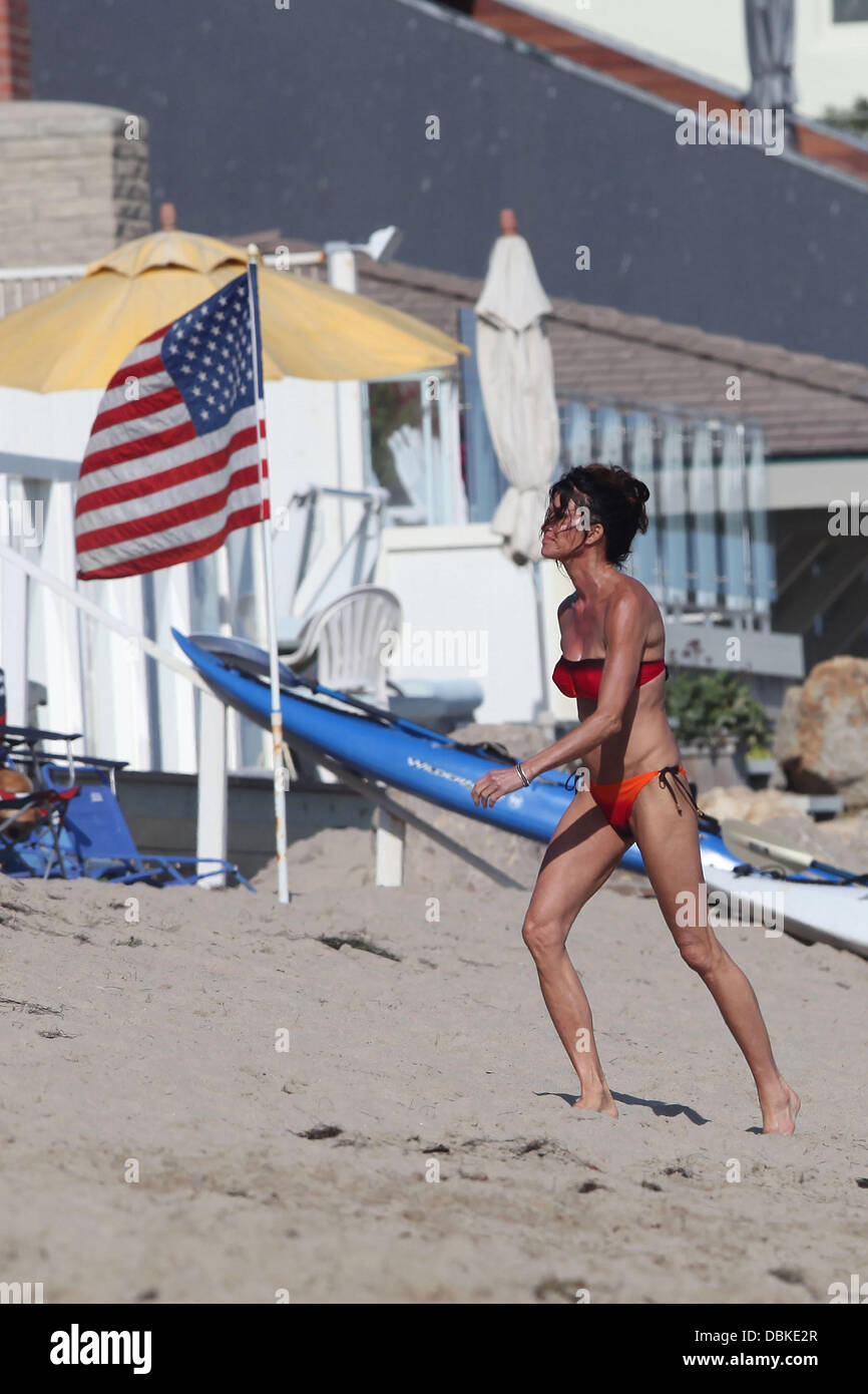 Janice Dickinson feiern am 4. Juli Independence Day am Strand von Malibu Malibu, California-04.07.11 Stockfoto