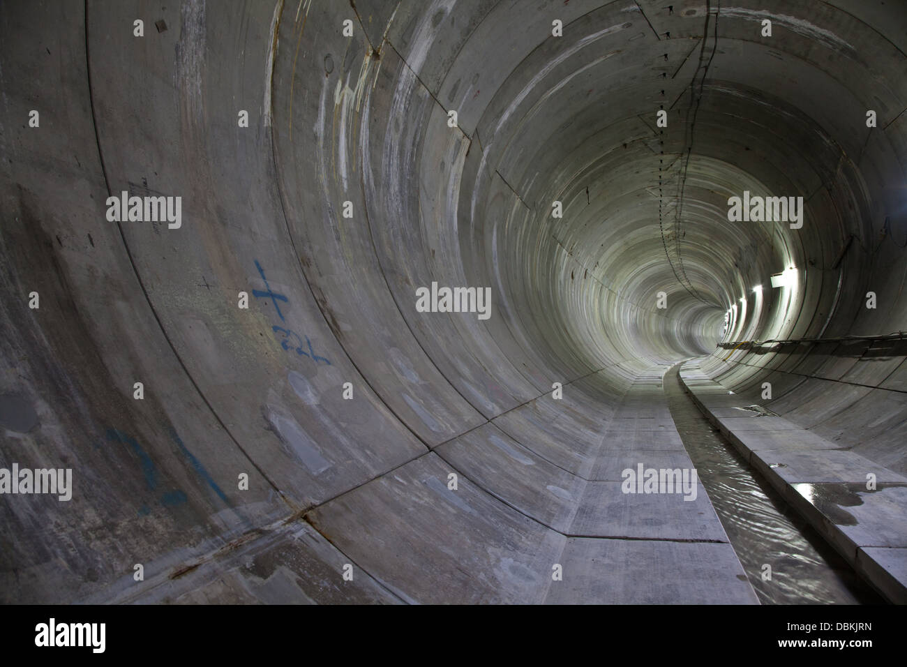 Wasser Entwässerung Tunnel Kowlooon Hong Kong Konstrukt Stockfoto