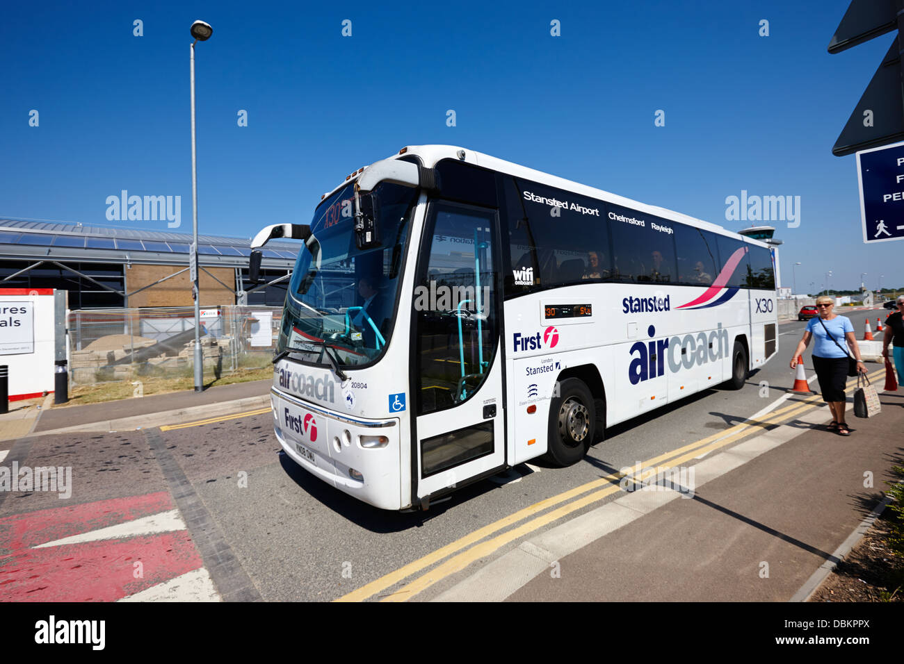 Flughafenbus Stansted London Southend Airport Essex UK Stockfoto