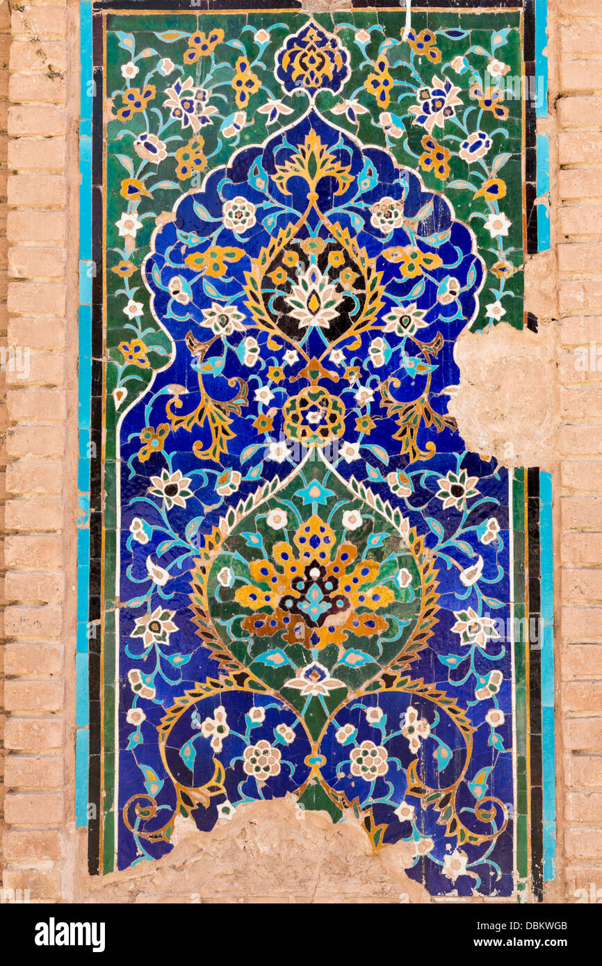 Fliesen-Mosaik-Panel, Khwaja ' Abd Allah Ansari Schrein, Gazar Gah, Herat, Afghanistan Stockfoto