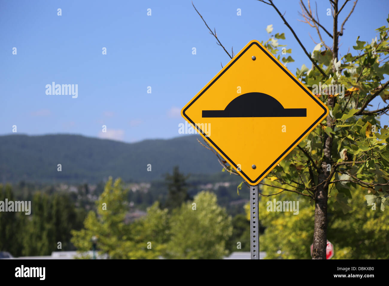 Stoßstange Straßenschild Stockfoto