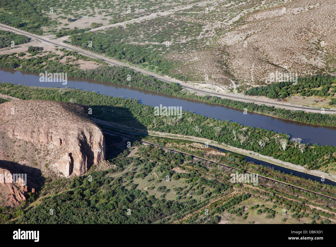 Der Rio Grande nördlich von Las Cruces, New Mexico. Stockfoto