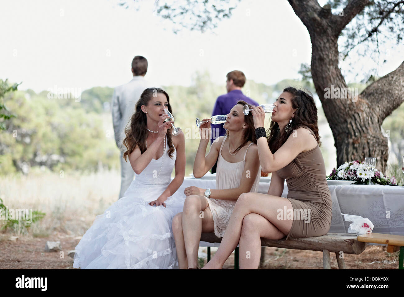 Hochzeit feiern im Freien, Kroatien, Europa Stockfoto