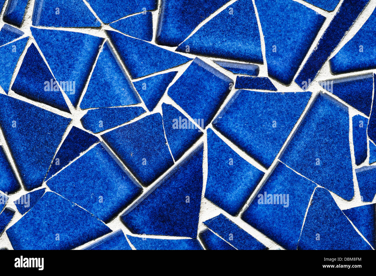 Abstrakt - blaue Fliesen Mosaik, Nahaufnahme Stockfoto