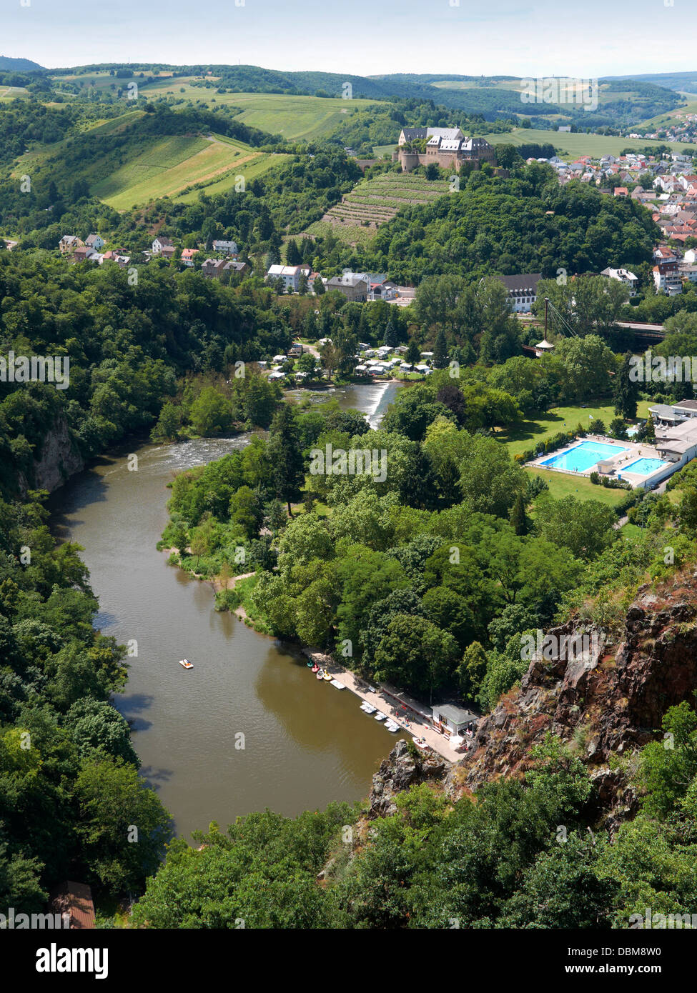 Blick auf das Felsmassiv Rotenfels, Bad Münster bin Stein-Ebernburg, Rheinland-Pfalz, Deutschland, Europa Stockfoto