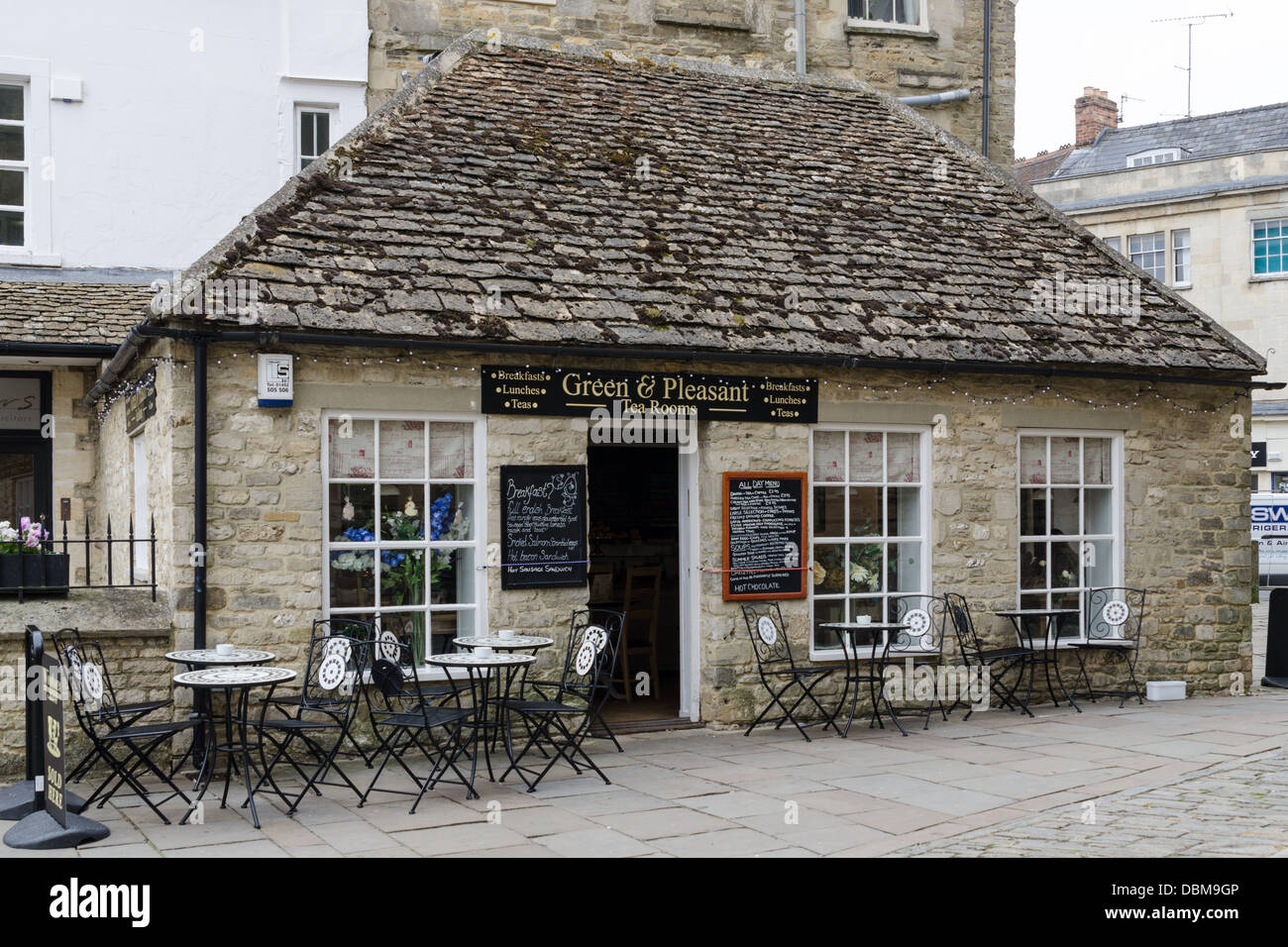 Grün und Pleasant Teestuben in Cirencester Stockfoto