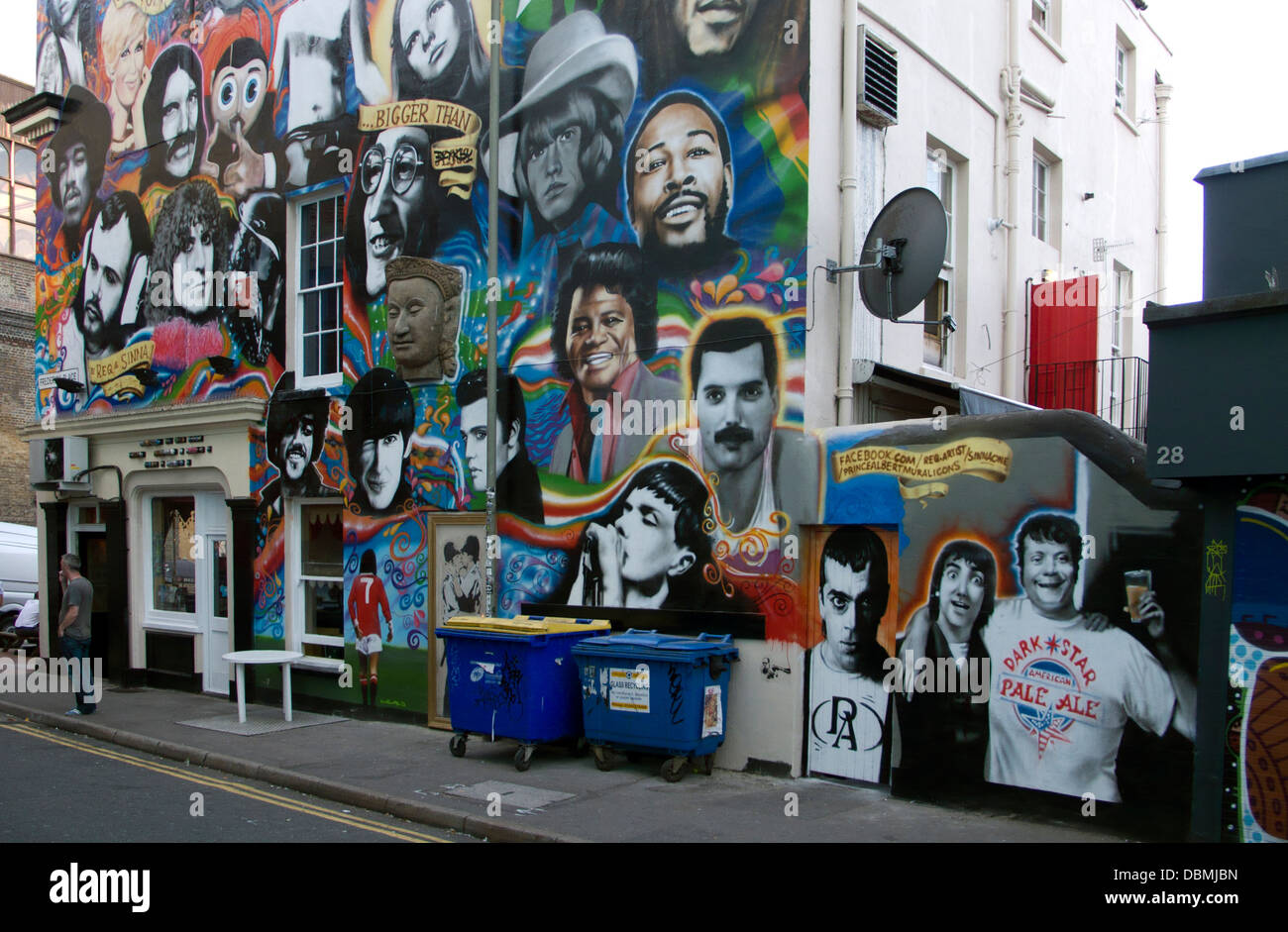 Graffiti, Rock-Ikonen, Brighton, Stockfoto