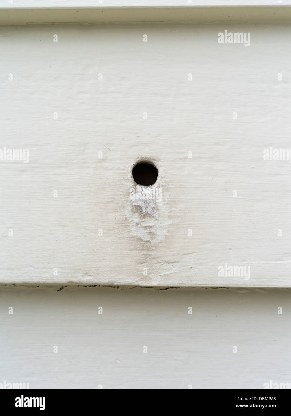 dh Russell Bucht der Inseln Neuseeland Christuskirche hölzerne Gebäude aus der Kolonialzeit Kugel Loch 1845 kämpfen Stockfoto