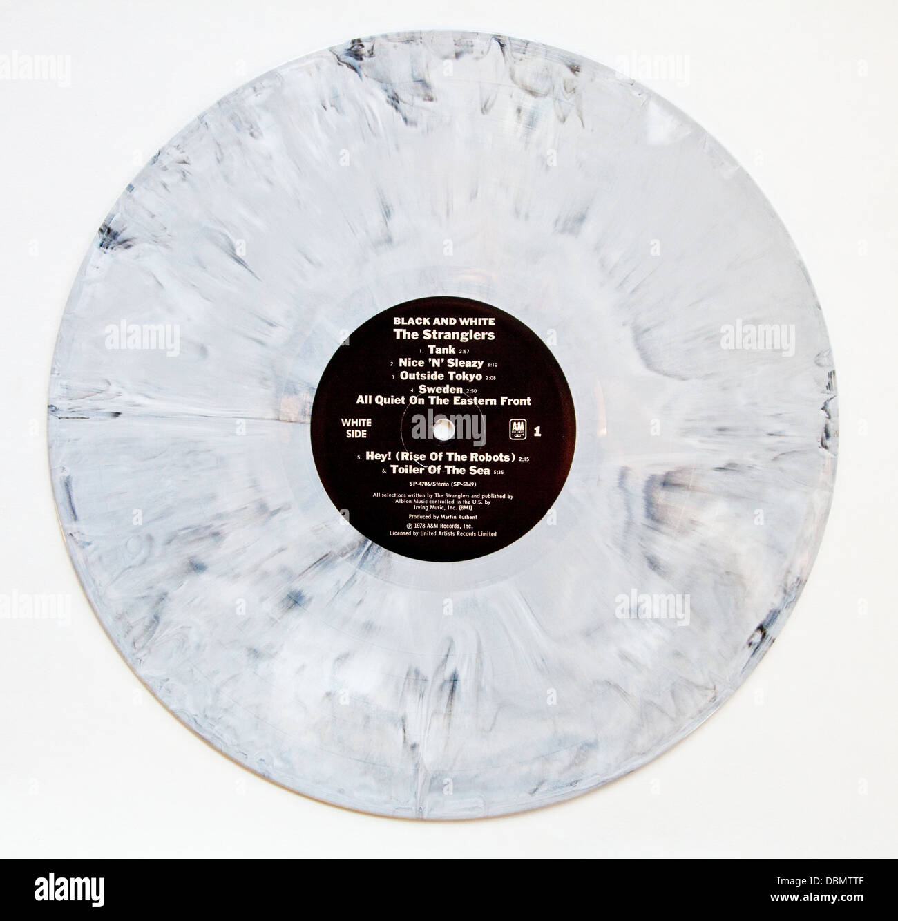 Die Stranglers - Black and White, farbigen Vinyl album Stockfoto