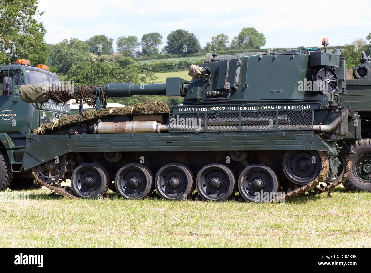 FV433 Field Artillery, selbstfahrende "Abt" ist, dass die selbstfahrende Artillerie-Variante der britischen Armee Tank gepanzert Stockfoto