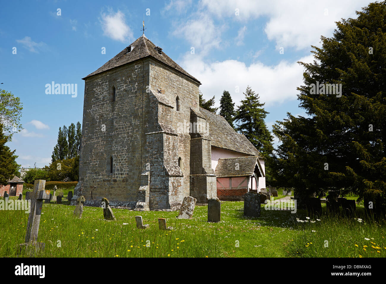 St. Marien Norman Church, Kempley, Gloucestershire, England, Vereinigtes Königreich Stockfoto