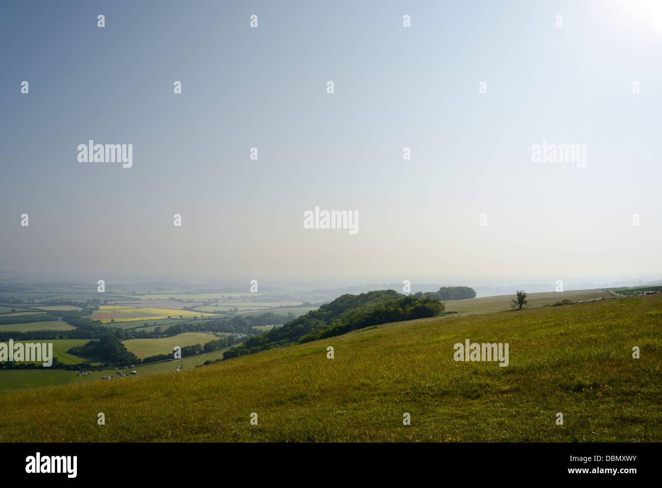 Wanderer-Weg oder Maultierweg, "The Ridgeway" einen alten Weg auf den Berkshire Downs, Oxfordshire, Vereinigtes Königreich Stockfoto