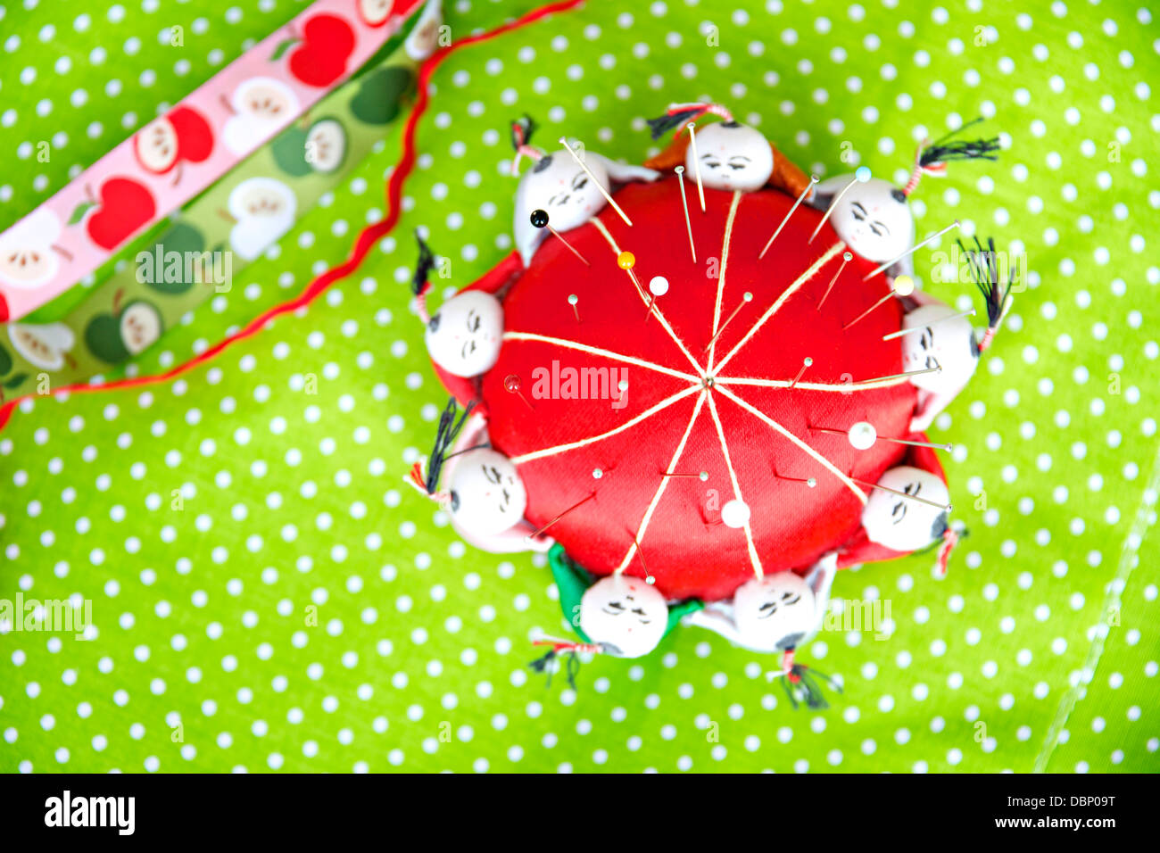 Macht ein Memoboard aus Stoff, Nähen Materialien, München, Bayern, Deutschland Stockfoto