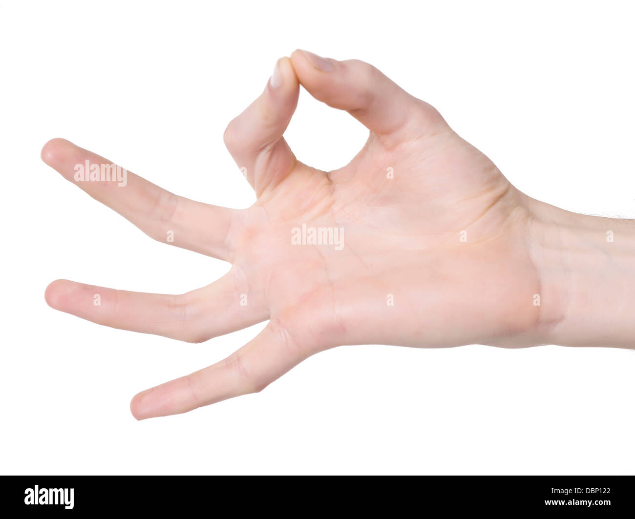 Hand mit drei Fingern Stockfoto