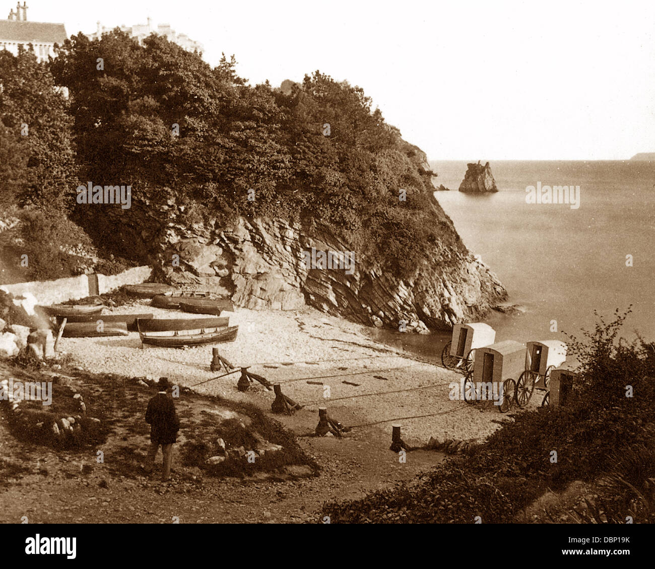 Torquay Damen Baden Bucht der 1860er Jahre Stockfoto