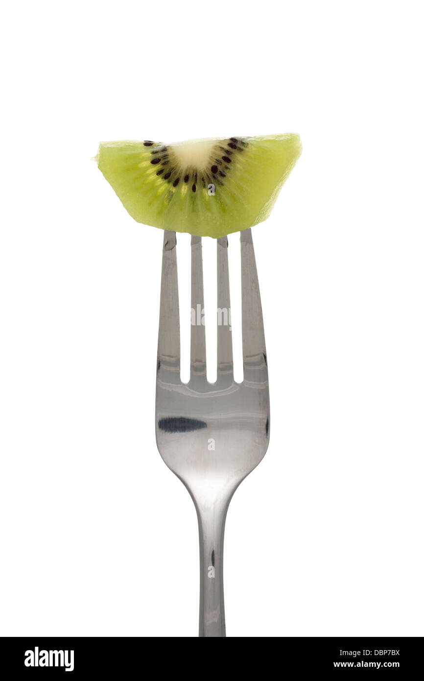 Gabel und kiwi Stockfoto