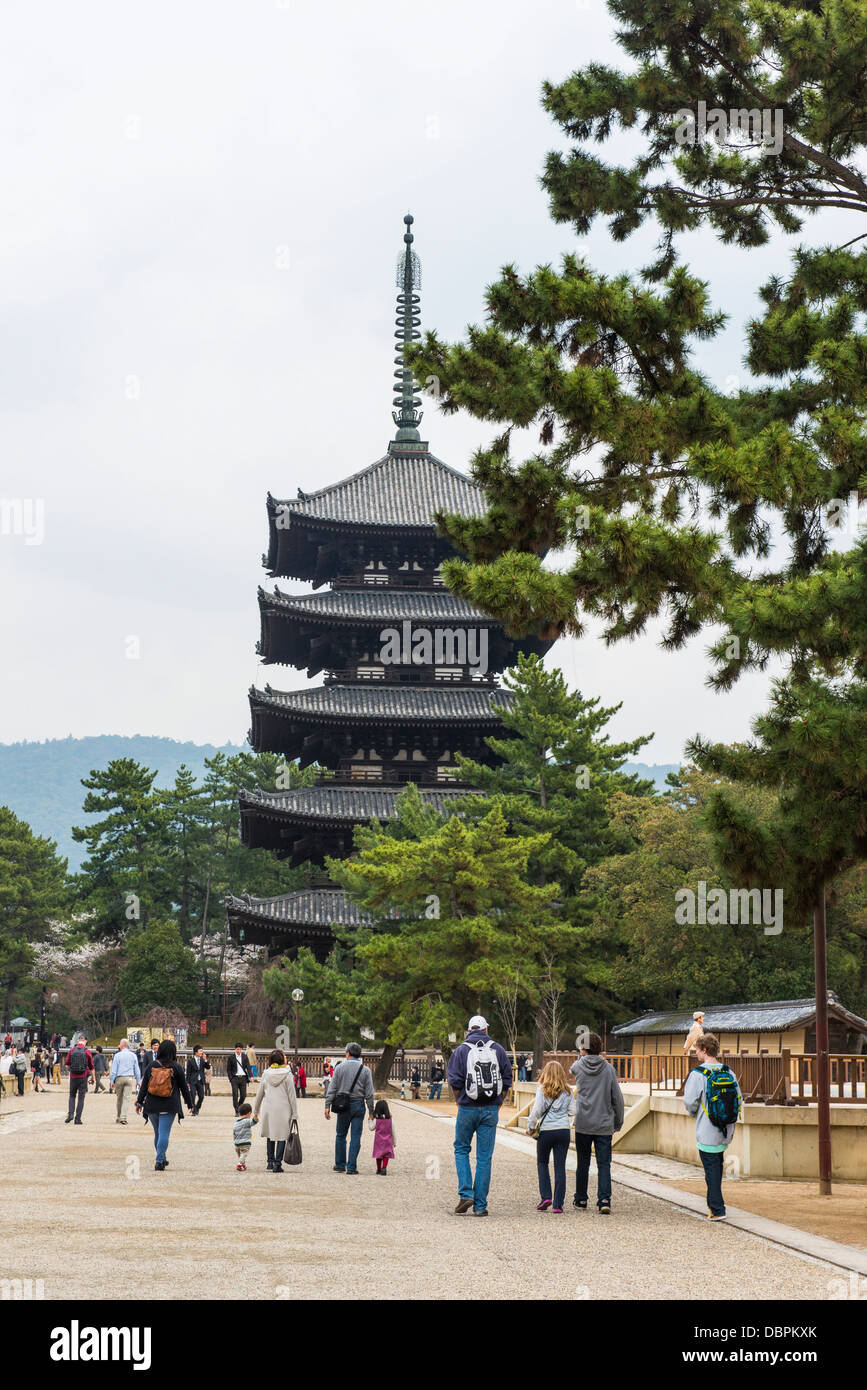 Gojyu-keine-to (fünf sagenumwobenen Pagode), UNESCO-Weltkulturerbe, Nara, Kansai, Japan, Asien Stockfoto
