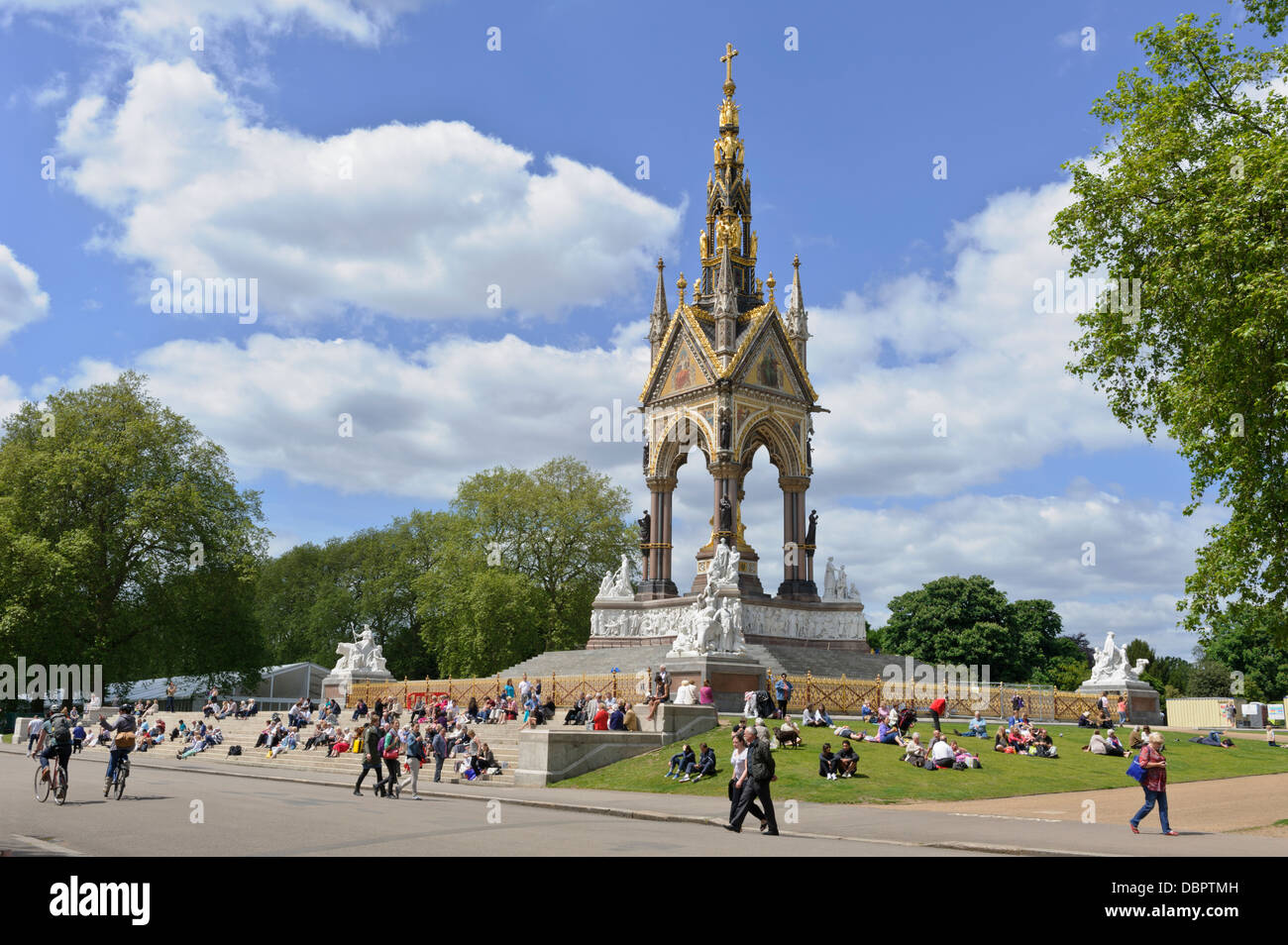 Albert Memorial, Kensington Gardens, London, England, Vereinigtes Königreich. Stockfoto