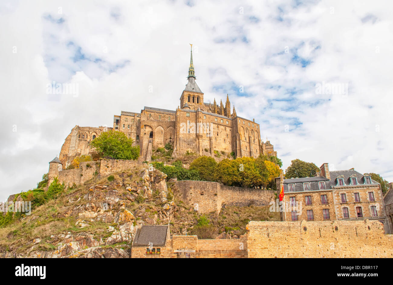 Blick auf den berühmten Le Mont Saint-Michel in der Normandie, Frankreich Stockfoto