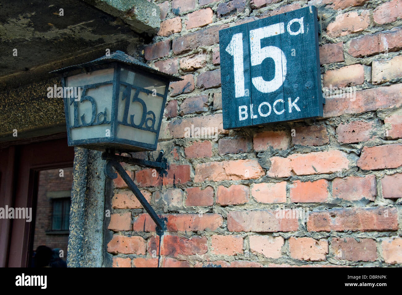 Block 15, Gedenkstätte Auschwitz-Birkenau, Oswiecim, Polen Stockfoto
