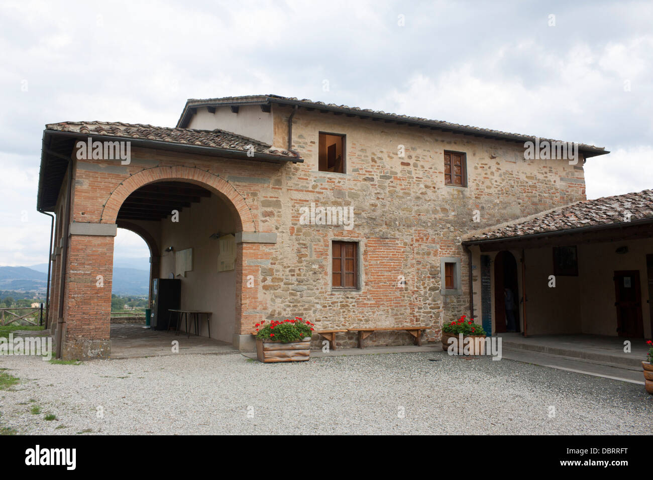 Casa Natale di Giotto Geburtsort des Giotto da Bondone Künstlers und Architekten Vespignano Vicchio Mugello Östliche Toskana Italien Stockfoto