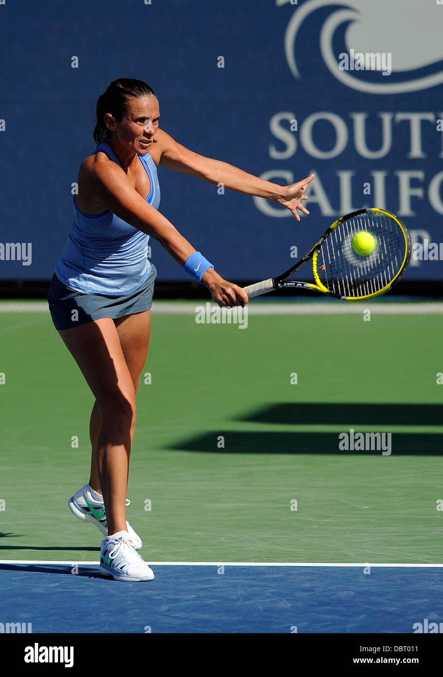 La Costa, Carlsbad, Kalifornien, USA. 2. August 2013. Roberta Vinci (ITA) während eines Spiels gegen Ana Ivanovic (SRB) während das Viertelfinale der Southern California Open gespielt im La Costa Resort &amp; Spa in Carlsbad CA. Credit: Action Plus Sport/Alamy Live News Stockfoto
