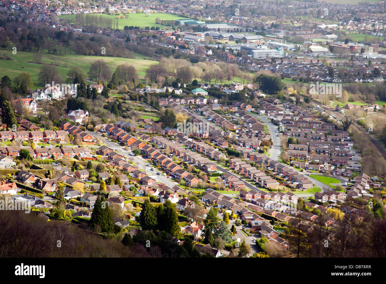 Eine moderne high-Density-Wohnsiedlung in Malvern Wells, Worcestershire, England, UK Stockfoto